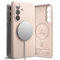 Coque MagSafe Samsung Galaxy S26+ en Silicone Liquide Ringke - Sable Rose