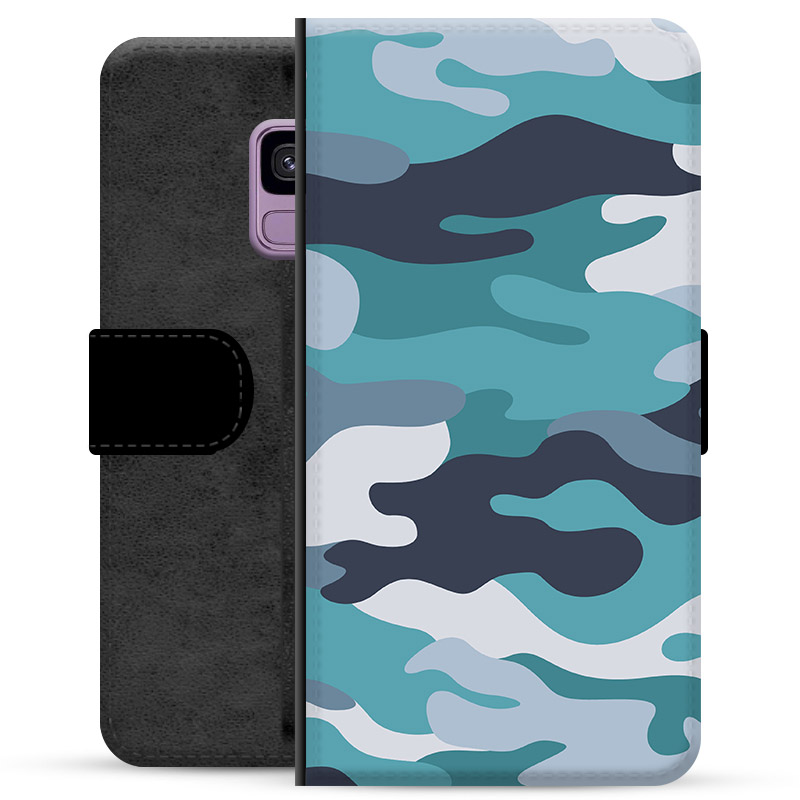 Étui Portefeuille Premium Samsung Galaxy S9 - Camouflage Bleu