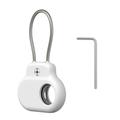 Étui en silicone pour Samsung Galaxy SmartTag/SmartTag2 avec fil en acier inoxydable - Blanc