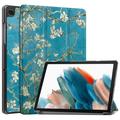 Étui à Rabat Smart Samsung Galaxy Tab A9+ - Série Tri-Fold - Fleurs Blanches