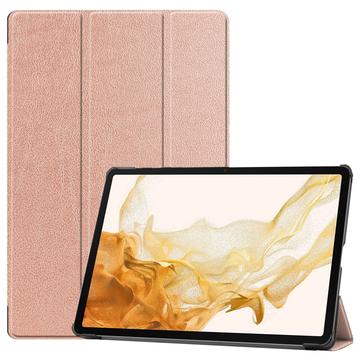 Étui à Rabat Smart Samsung Galaxy Tab S10+ - Série Tri-Fold - Rose Doré