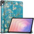 Étui Smart Folio Samsung Galaxy Tab S11 Tri-Fold Series - Fleurs Blanches