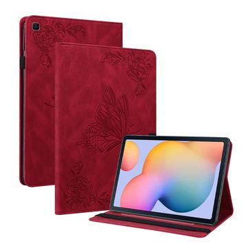 Étui Folio Samsung Galaxy Tab S6 Lite 2020/2022/2024 Butterfly Series - Rouge