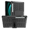 Coque Hybride Samsung Galaxy Tab S9 FE Antidérapante avec Béquille - Noire