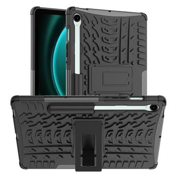 Coque Hybride Samsung Galaxy Tab S9 FE Antidérapante avec Béquille - Noire