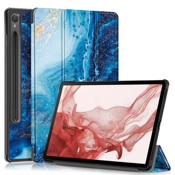 Étui à Rabat Smart Samsung Galaxy Tab S9 - Série Tri-Fold - Vague de Mer