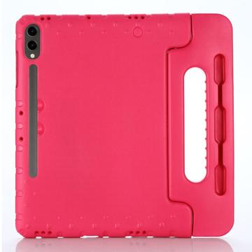 Coque Samsung Galaxy Tab S9+/S9 FE+ Antichoc Portative Pour Enfants - Rose Vif