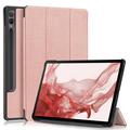 Étui à Rabat Smart Samsung Galaxy Tab S9+ - Série Tri-Fold - Rose Doré