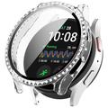 Coque Samsung Galaxy Watch7 en Décorative Strass avec Protecteur d'écran - 40mm - Blanc transparent