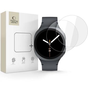 Protecteur d\'écran en verre trempé Samsung Galaxy Watch8 Tech-Protect Glass Fit+ - 44mm - 2 Pcs.