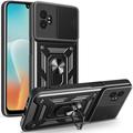 Coque Hybride Samsung Galaxy XCover7 Pro à Anneau Rotatif avec Protection pour Appareil Photo - Noire