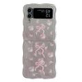 Coque élégante Samsung Galaxy Z Flip4 en TPU à bord ondulé - Arcs roses