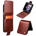 Etui Portefeuille Samsung Galaxy Z Flip5 en Cuir Qialino Classic - Dunkelbraun