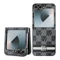 Coque Samsung Galaxy Z Flip6 DKNY Motif à carreaux et rayures - Noire