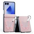 Coque Samsung Galaxy Z Flip7 Dux Ducis Luvy avec anneau de doigt/dragonne - Rose clair / Papillon