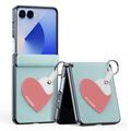 Coque Samsung Galaxy Z Flip7 Dux Ducis Luvy avec anneau de doigt/dragonne - Bleu ciel / Cœur