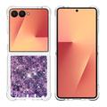 Coque Samsung Galaxy Z Flip7 en TPU Glitter Quicksand - Cœurs violets