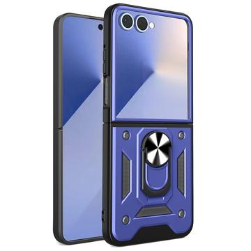 Coque Hybride Samsung Galaxy Z Flip7 à Anneau Rotatif avec Protection pour Appareil Photo