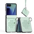 Coque Samsung Galaxy Z Flip8 Dux Ducis Luvy avec anneau de doigt/dragonne - Verte / Trèfle