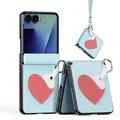 Coque Samsung Galaxy Z Flip8 Dux Ducis Luvy avec anneau de doigt/dragonne - Bleu ciel / Cœur