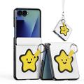 Coque Samsung Galaxy Z Flip8 Dux Ducis Luvy avec anneau de doigt/dragonne - Blanche / Étoile