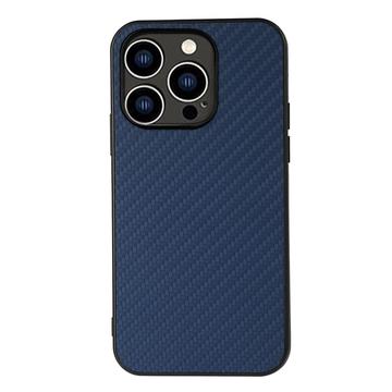 Coque Hybride pour iPhone 15 Pro Max - Fibre de Carbone - Bleue