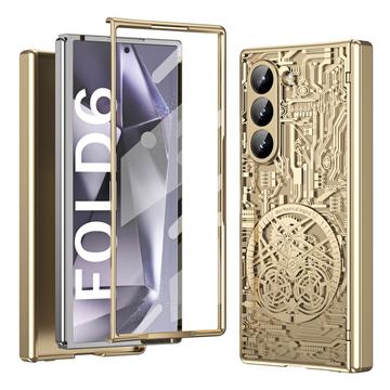 Etui en plastique galvanisé Samsung Galaxy Z Fold6 Mechanical Legend - Doré
