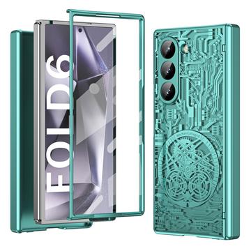 Etui en plastique galvanisé Samsung Galaxy Z Fold6 Mechanical Legend - Vert