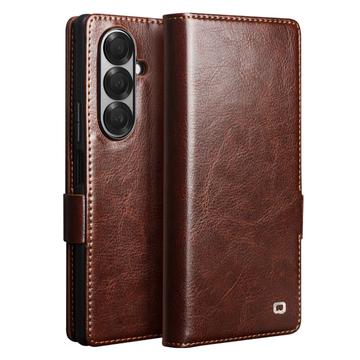 Etui Portefeuille Samsung Galaxy Z Fold7 en Cuir Qialino Classic - Dunkelbraun