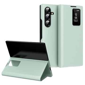 Étui à rabat Samsung Galaxy Z Fold7 Smart Clear View avec fente pour carte - Vert clair