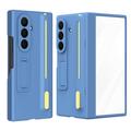 Étui Samsung Galaxy Z TriFold avec support intégré, protection d'écran en verre trempé et stylet inclus - Bleu ciel