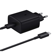 Samsung Chargeur rapide de voyage USB-C avec câble EP-TA845EBE / EP-DW767JBE - 45W - En vrac - Noir