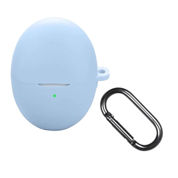Étui Huawei FreeBuds 6 en Silicone avec Mousqueton - Bleu Ciel
