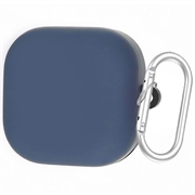 Étui Samsung Galaxy Buds 4/Buds 4 Pro en Silicone avec Mousqueton - Bleu Foncé