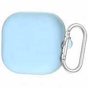 Étui Samsung Galaxy Buds 4/Buds 4 Pro en Silicone avec Mousqueton - Bleu Ciel