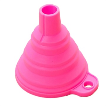 Entonnoir à Liquide de Cuisine Pliable en Silicone - Rose