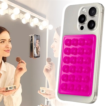 Support de Téléphone à Ventouse Adhésif en Silicone - Rose