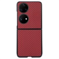 Huawei P50 Pocket Slim Cover - Carbon Fiber - Rouge