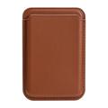 Porte-cartes magnétique fin - Compatible MagSafe - Marron