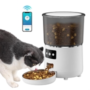 Distributeur automatique de nourriture Smart WiFi pour chiens et chats - 4l - Blanc
