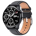 Smartwatch avec Bracelet en Cuir M103 - iOS/Android (Emballage ouvert - Excellent) - Noire