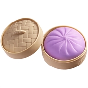 Jouet anti-stress souple en forme de boulette, couleur unie, avec boîte de cuisson à la vapeur - Violet