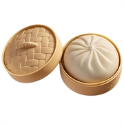 Jouet anti-stress souple en forme de boulette, couleur unie, avec boîte de cuisson à la vapeur - Blanc
