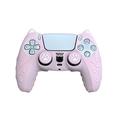 Étui en silicone « oreilles de chat » pour PlayStation 5 de Sony avec capuchons pour les pouces - Rose