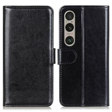 Étui Portefeuille Sony Xperia 1 VI avec Fermeture Magnétique - Noir