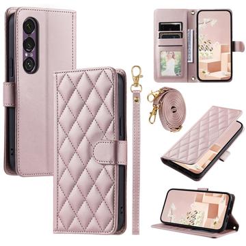 Étui Sony Xperia 1 VII portefeuille matelassé luxueux