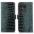 Étui Portefeuille Sony Xperia 1 VIII en Cuir avec RFID - Série Crocodile - Vert