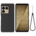 Coque Sony Xperia 1 VIII en silicone liquide avec dragonne - Noire