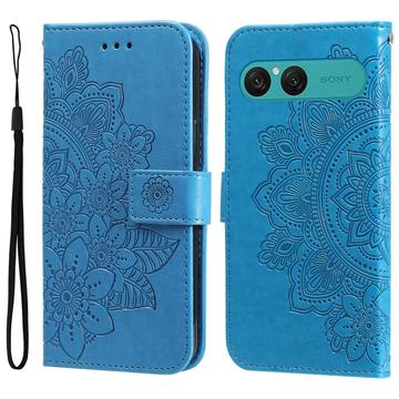 Étui Portefeuille Sony Xperia 10 VII Mandala Série - Bleu