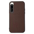 Coque en TPU pour Sony Xperia 5 IV - Fibre de Carbone - Marron